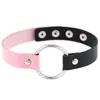 Gargantilla de Cuero PU Punk Rock Estilo Europeo y Americano Círculo Gargantilla Accesorios Moda Chica Caliente Nightclub Accesorios para Mujer