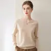 Fio Consinee 100% Caxemira Suéter de Caxemira Premium Slim-Fit Feminino Malha Base Versátil