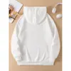 Sudadera con Estampado de Letras, Sudaderas con Capucha Casual de Manga Larga y Bolsillo Canguro, Ropa para Mujer