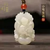 Colgante Personalizado de Jade Natural Hetian, Doce Signos del Zodíaco, Collares para Pareja Hombre y Mujer, Signo del Zodíaco de Jade Hetian para el Año de Nacimiento