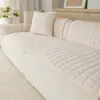 Cojín de sofá a cuadros de franela estilo europeo para el hogar, universal para todas las estaciones, tela para funda de sofá, cojín antideslizante para asiento de sofá de sala de estar y dormitorio