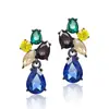 Pendientes de acero inoxidable con cristales estilo japonés coreano para chicas lindas estilo simple pendientes pendientes lindos elegantes para damas venta al por mayor