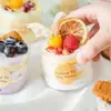 Taza Redonda de Mousse de 200ML Desechable Transparente Taza para Tiramisú Popular Taza para Pudín Taza de Plástico Fabricante en Stock