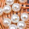 Cuentas Sueltas de ABS Imitación Perla de Alto Brillo con Agujeros para Manualidades Joyería de Perlas Sueltas Materiales para Joyería Accesorios Semi-Terminados Joyería