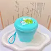 Taza de Agua Plegable Macaron de Grado Alimenticio Portátil para Acampar al Aire Libre Taza de Té Viaje Viaje de Negocios Taza de Enjuague Bucal de Bolsillo