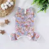 Ropa para Perros Mascotas Primavera y Verano Estampado 3D Elástica de Cuatro Patas Pomerania Bichón Teddy Gato Ropa Fresca Ropa de Protección Solar
