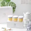 Caja de embalaje para vaso de pudín de gelatina de leche de doble capa, vaso para helado tipo piel de yogur, caja para llevar para vaso de pastel de mousse de tiramisú