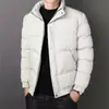 Roupas de Algodão Masculina Jaqueta Casaco Outono Inverno Estilo Coreano Slim-fit Gola Vertical Moda Quente Casaco Acolchoado de Algodão Marca Tendência Casual Casaco Acolchoado de Algodão para Homens