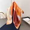 Bufanda de Imitación Seda Estampada con Bloques de Color Simples, Chal de Alta Gama, Pañuelo Versátil para el Cuello, Pañuelo Cuadrado Pequeño, Pañuelo para la Cabeza, Bufanda para Mujer