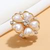 Anillo Ajustable de Apertura con Forma de Camelia Estilo Chanel Simple Estilo Japonés y Coreano ins Personalizado con Forma de Corazón con Perla