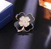 Broche flor de planta Espelho Negro corsage feminino ins tendência personalidade temperamento pin anti-exposição acessórios