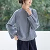 Camisa de Cuadros de Algodón para Mujer de Manga Larga 2026 Estilo Nuevo de Primavera Cuello Redondo Holgada Casual Top Camisa 100% Algodón para Mujer