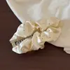 Goma para el pelo de satén de seda estilo coreano para mujer, liga elástica de lunares de alta gama, accesorio para el pelo de tamaño grande