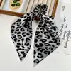 Scrunchie de Fita Estampado de Leopardo Vintage com Design de Lenço de Seda, Estilo Coreano, Versátil, Rabo de Cavalo Baixo, Acessório de Cabelo Amigo do Cabelo