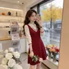 Vestido de Tricô Color Block Estilo Novo de Início de Primavera Coreano, Elegante e Emagrecedor, Usado com um Casaco como Suéter Base