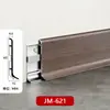 Zoclo de Aleación de Aluminio con Veta de Madera, Zoclo Metálico de Color Madera Natural Ultra Delgado de Doble Capa de 6 cm con Sistema de Clip, Sin Adhesivo