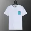 Camiseta de manga curta de alta qualidade, transfronteiriça, corretamente etiquetada, nova, da moda, para o verão, solta, jacquard, comércio exterior europeu e americano