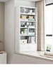 Escritorio de Gabinete con Ventana Saliente Estantería Gabinete de Almacenamiento Integrado Gabinete de Almacenamiento Gabinete Tatami para Dormitorio Repisa de Ventana de Piso Estantería Pequeña