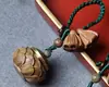 Llavero tallado DIY de sándalo verde, cadena colgante tejida para teléfono móvil Seiko, accesorios con mango Wenwan retro