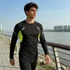 Roupas de Secagem Rápida, Roupa Íntima de Corrida de Alta Elasticidade, Roupas de Treino de Futebol e Basquete, Leggings, Roupas Esportivas de Fitness Masculinas, Roupas Esportivas de Manga Longa