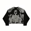 Producto Nuevo Y2K Hip-Hop Street Tejido de Punto para Hombre y Mujer Estampado de Personaje Gótico Otoño Harajuku Ins Jersey de Punto