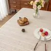 Toalha de mesa de algodão e linho, impermeável, à prova de óleo, lavável, resistente ao calor, para mesas de centro, salas de estar, uso doméstico, jogo americano retangular para mesa de jantar, pano de mesa, design simples