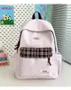 Nova Mochila Xadrez Colorida Doce e Fresca Estilo Transfronteiriço para Alunos do Ensino Fundamental II e Médio, Mochila Casual e Leve para Compras