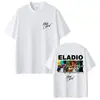 Camiseta Gráfica de Álbum do Rapper Eladio Carrion para Homens e Mulheres Moda Hip-Hop Tendência Música