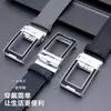 Produto popular transfronteiriço: Cinto masculino de couro genuíno, couro bovino de duas camadas, fivela automática para negócios, cinto masculino moderno de alta qualidade