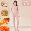 Conjunto Básico Jacquard Térmico Íntimo Masculino Outono e Inverno Feminino Gola Redonda Gola V Gengibre Escovado 10A Antibacteriano Aquecimento Rápido