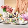 Decoración de Pascua para el Hogar Decoración de Madera Estilo Granja Conejito Huevos de Pascua Pascua Primavera Decoraciones de Escritorio Adornos