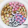 Amor Estrela de Cinco Pontas Lua Estampa Colorida Contas Redondas DIY Corrente para Celular Chaveiro Cordão para Joias Conta Solta Material para Caneta