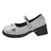 Zapatos de Plataforma con Tacón Grueso Negros para Mujeres Bajitas, Nuevos Zapatos Mary Jane de Estilo Francés 2026 para Aumentar la Altura, para Combinar con Faldas