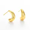 Pendientes Europeos y Americanos de Moda Transfronterizos, Simples, Brillantes, con Forma de Gota de Agua para Mujer, con Tacto Metálico de Alta Gama y Diseño de Nicho, Joyería para Orejas de Lujo Ligero