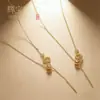 Pin de Posicionamiento Ajustable de Oro Real de 14K Tipo Pin Cadena Universal Cadena en Forma de O Cadena de Cuentas Cadena Lisa DIY Collar Simple Versátil para Mujeres