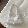 Nova Bolsa de Ombro de Bolinhas Estilo Coreano Nicho Primavera 2026 para Mulheres, Bolsa de Lona de Grande Capacidade, Bolsa Tote, Bolsa Transversal