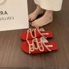 Sandalias Planas Super Deslizables de Cuero Suave con Hebilla Estilo Francés para Mujer, Sandalias Casuales de Playa para Exteriores de Verano Dopamina