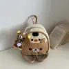 Nueva mochila niche para mujer para el trabajo, linda de dibujos animados, elegante, versátil, mochila infantil mini de oso de PU