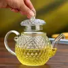 Juego de Té para el Hogar Tetera a Prueba de Explosiones Resistente al Calor con Filtro, Tetera de Vidrio Resistente al Calor Vidrio de Borosilicato Alto