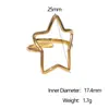 Anillo de Acero Inoxidable de Venta Caliente Transfronteriza, Anillo Abierto Ajustable de Estrella de Cinco Puntas Lineal de Moda y Versátil, Joyería de Mano de Acero de Titanio al por Mayor