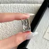 Anillo Ancho de Loto Estilo Vintage Original para Mujer, Nuevo Anillo Abierto Ajustable de Personalidad Versátil, Anillo para Dedo Índice de Buena Suerte