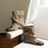 Versão em Couro Macio~Outono/Inverno Novo Retro Bico Redondo Botas de Cano Curto com Laço Moda Feminina Temperamento Botas Western Versáteis de Salto Baixo