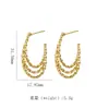 Yunyao Transfronterizo Más Vendido Moda Gama Alta Geométrico Hueco Retorcido Patrón Retorcido Oro 18K Acero de Titanio Joyería para Mujer