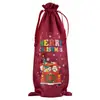 Nova Bolsa de Cetim para Garrafa de Vinho de Natal Bolsa de Presente com Cordão para Festa de Natal Bolsa de Embalagem Vinho Tinto Vinho Espumante