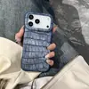 Adequado para capa de celular Apple 17 Pro Max, padrão de pele de crocodilo, cobertura total para iPhone 16, 15 anti-queda, 14 capa de couro masculina