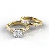 Sanjie wish Venta Caliente Nuevo Conjunto de Anillos de Diamante Retorcido Moda Femenina Europea y Americana Anillo de Compromiso de Diamante Retorcido Anillo de Boda