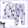 Pijama Infantil 2026 para Niñas Casual Cuello Solapa Manga Larga Pantalón Largo Dibujo Cazador de Demonios Conjunto de Ropa de Casa para Niñas Venta al por Mayor