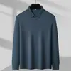 Camiseta de Manga Larga tipo Waffle para Primavera y Otoño para Hombre Color Sólido Lar Ajuste Delgado Top Camisa Polo Delgado Casual Camiseta Básica