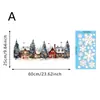 Pegatinas Alegres de Muñeco de Nieve Navideño en el Mundo de los Cuentos de Hadas Decoraciones para Ventanas Navideñas Película Transparente Electrostática de PVC