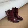 Estilo de chica guapa dulce y genial~ Botas western vintage fruncidas para mujer con color desgastado, tacón grueso, botas cortas tipo biker que estilizan la pantorrilla